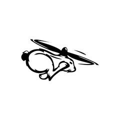 rabbit vector design with propeller on head
