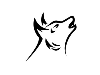 wolf abstract logo template