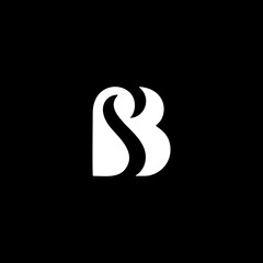 SB logo letter design on luxury background. BS logo monogram initials letter concept. SB icon logo design. BS elegant and Professional letter icon design on black background. B S SB BS