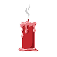Spooky Unlit Red Candle with Melting Wax, Halloween Graphics