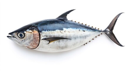 Fototapeta premium High-Detail Isolated Tuna Fish: Realistic and Detailed Illustration