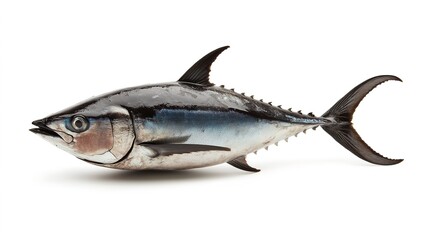 High-Detail Isolated Tuna Fish: Realistic and Detailed Illustration