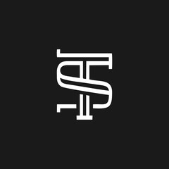 Creative and Minimalist Letter ST TS Logo Design Icon, Editable in Vector Format in Black and White Color