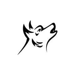 wolf abstract logo template