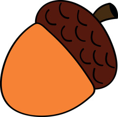 Cute Acorn Illustration for Fall Designs
