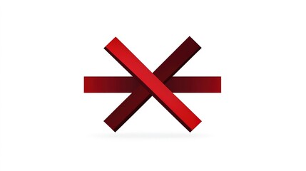 Obraz premium Vector Illustration of a Red Cross Mark Reflecting a Wrong or Prohibition Sign on White Background