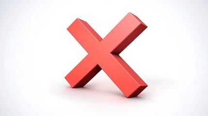 Obraz premium Vector Illustration of a Red Cross Mark Reflecting a Wrong or Prohibition Sign on White Background