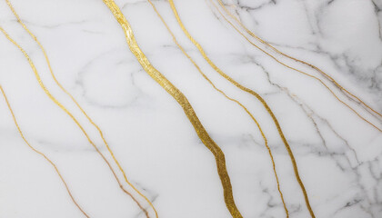 Fototapeta premium Tekstura marmur w kolorze białym ze złotym dodatkiem luksusowa tapeta generative ai 