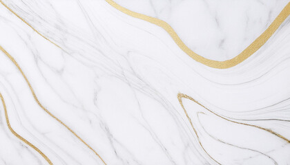 Obraz premium Tekstura marmur w kolorze białym ze złotym dodatkiem luksusowa tapeta generative ai 