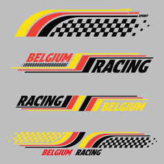 Racing Belgium flag decals