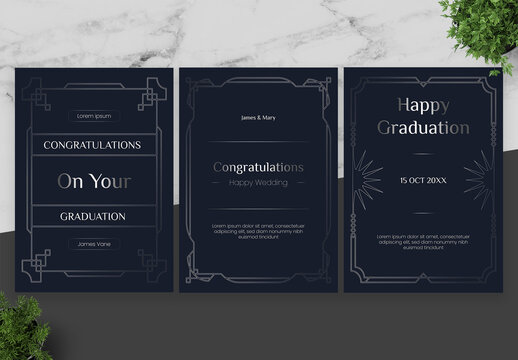 Blue And White Flyer Art Deco