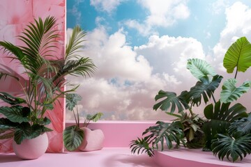 Fototapeta premium Elevate Your Beauty: A 3D Podium Display for Cosmetic Excellence Generative AI