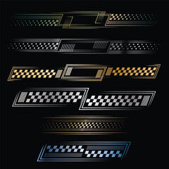 Racing sport metal gradient decals