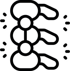 Fototapeta premium Simple spine icon depicting vertebrae connected to form backbone