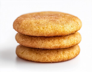 Freshly baked butter cinnamon cookie on white background.