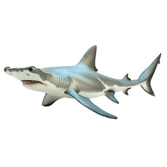 Fototapeta premium Photography of Hammerhead Shark Plain Transparent isolated png Background with High Detail