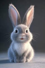 Fototapeta premium Little rabbit toys isolate on white background.