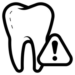 tooth with warning sign icon