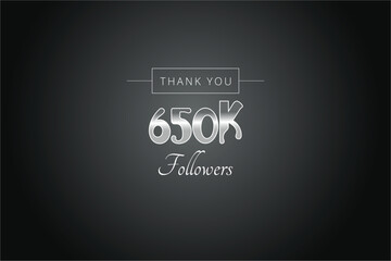 650000 OR 650k followers celebration. Thank you 650000 followers congratulation template banner. banner for social 650k friends and followers. celebrate subscribers and followers.
