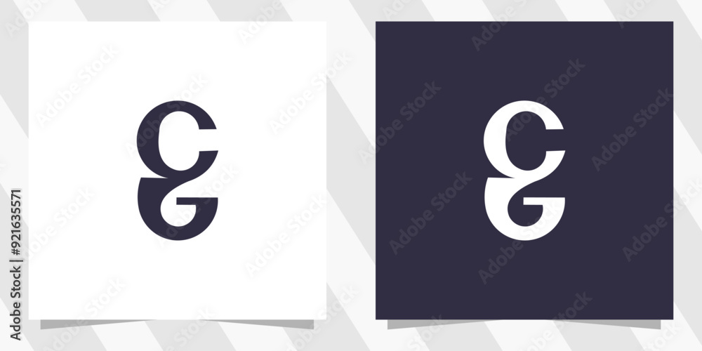 Wall mural letter cg gc logo design vector