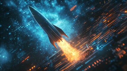 Rocket Launch Through Digital Space