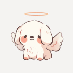 Obraz premium Cute angelic puppy illustration