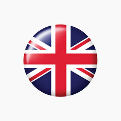 Obraz premium United Kingdom flag button icon