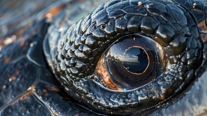 Fototapeta premium Close-up of animal eye with detailed textures
