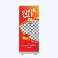 Super sale and discount roll up banner