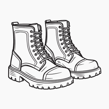 Stylish rugged combat boots illustration