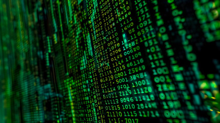 Abstract Green Digital Numbers Background Illustration