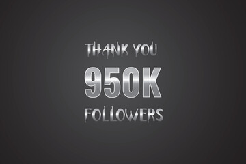 950000  OR 950k followers celebration. Thank you 950000  followers congratulation template banner. banner for social 950k friends and followers. celebrate subscribers and followers.
