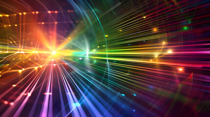 Abstract Background with Colorful Lines and Glowing Lights