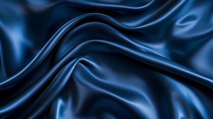 Obraz premium A smooth, elegant blue silk or satin texture, serving as a luxurious abstract background.