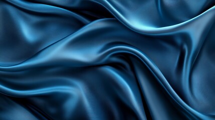 Obraz premium A smooth, elegant blue silk or satin texture, serving as a luxurious abstract background.