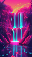 Cyber punk water fall