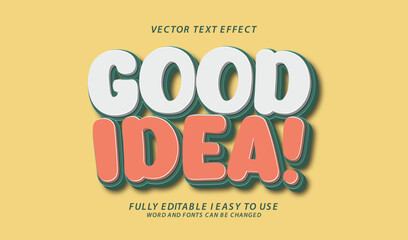 3d editable good idea text effect graphic style template