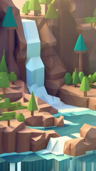 Polygon water fall