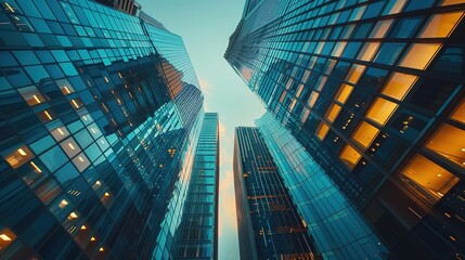 Modern business skyscrapers