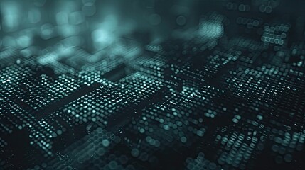 Abstract technology landscape with clear text space