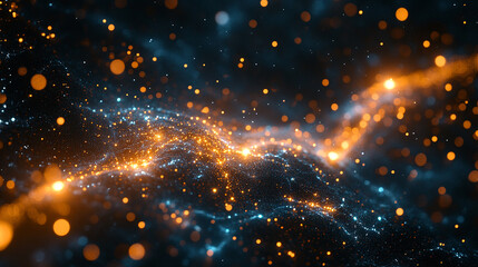 Fototapeta premium An intricate tapestry woven from glowing circuits and AI chips, representing the interconnectedness of modern technology.