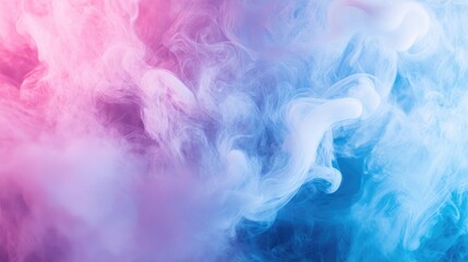 Abstract colorful smoke swirl with blue, white and pink tones