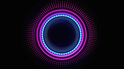 Abstract Neon Circle Pattern in Pink and Blue
