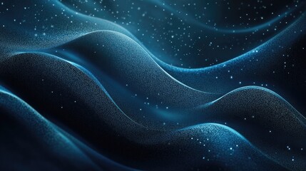 Obraz premium Dark blue grainy gradient background, blurry colors wave pattern with noise texture, wide banner size