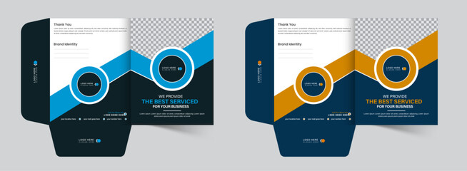 Unique presentation folder template, creative and Luxury folder design, Corporate business editable vector file