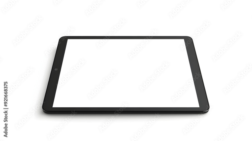 Poster blank tablet digital device on white background