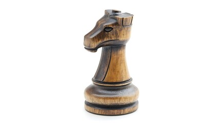 Elegant Chess Piece on White Background Representing Strategic Gameplay