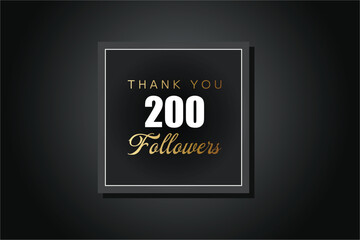 200  followers celebration. Thank you 200 followers congratulation template banner. banner for social 200 friends and followers. celebrate subscribers and followers.
