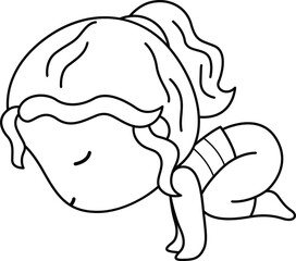 a vector of a woman doing yoga pose in black and white coloring
