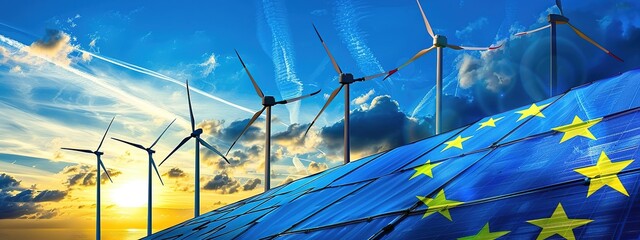 The EU Green Deal-comprehensive green economic recovery plan-environmental sustainability, reducing carbon emissions, and promoting clean energy technologies. 